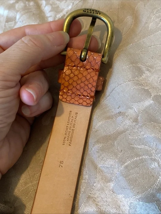 Isabel Marant Rust Brown Textured Goat Leather Belt - Picture 11 of 11